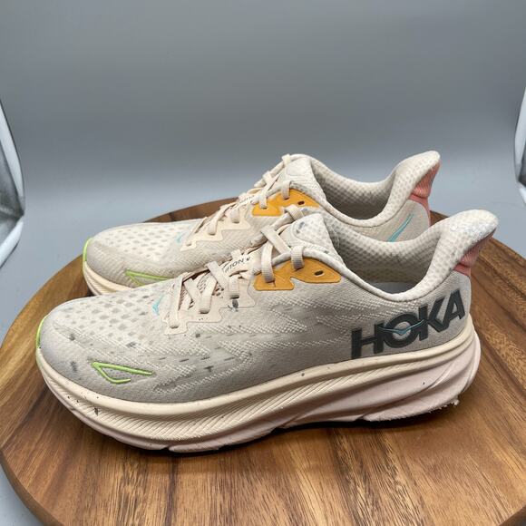 Hoka One One Clifton 9 Shoes Womens Sz 9B Vanilla Astral Running Comfort Walking - Picture 3 of 8